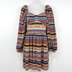 Zara Dress Women's M Stripe NWT Boho Babydoll Southwestern Navajo‎ Aztec